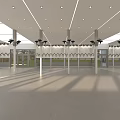 Spacious Banquet Hall Interior With Elegant Chandeliers White Pillars And Polished Floor