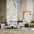Modern Sofa Coffee Table Combination Sofa Coffee Table 3d model