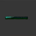 Green Mechanical Keyboard With Backlit Keys Coiled Cable And Compact Design 3d model