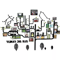 Tree Shaped Photo Wall With Family Photos On Green Wall And Big Family Text