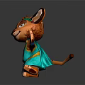 Cute Cartoon Tiger Character In Blue Outfit With Green Headband And Outstretched Paws