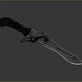 Tactical Military Knife With Serrated Blade And Ergonomic Black Handle