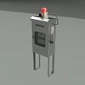 Industrial Equipment Metal Cabinet With Open Door Internal Wiring Terminal Blocks And Red Warning Light