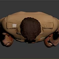 Man Standing in Brown Uniform with Short Sleeved Shirt Leather Belt and Pants