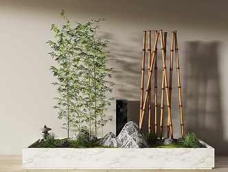 New Chinese Bamboo Combination 3d model