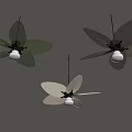Modern Butterfly Shaped Ceiling Fans in Green Brown and Beige Colors