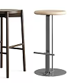 Various Modern Bar Stools With Wooden Metal Frames And Different Backrest Designs 3d model