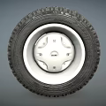 Two Car Tires With White Rim And Tread Pattern Design 3d model
