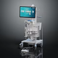 Advanced Medical Device Cart with Digital Display Screen and Medical Components on Wheeled Mobile Stand