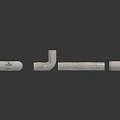 Various Metal Pipe Fittings Including Elbows Straight Tubes Tees And Bolts