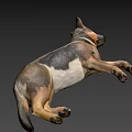Realistic 3D Rendered Brown White Dog In Dynamic Running Pose 3d model
