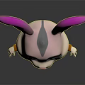 Cute Cartoon Rabbit Game Movie Character With Pink Ears Black Coat And Orange Accents