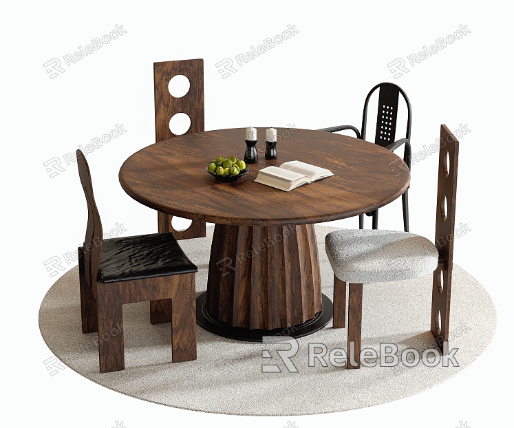 Modern Dining Table and Chair Combination Round Dining Table Dining Chair Single Chair model