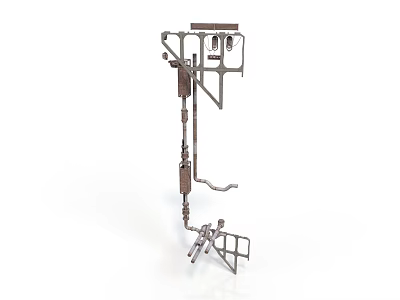 Heavy Duty Metal Equipment With Vertical Frame Connecting Parts And Support Base 3d model