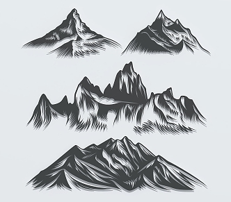 mountain silhouette mountain silhouette mountain silhouette 3d model