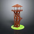 Tower defense sentry tower air defense watchtower observatory tower loft 3d model