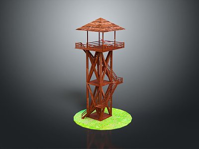 Tower defense sentry tower air defense watchtower observatory tower loft 3d model