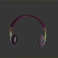 Ergonomic Computer Headphones with Wooden Headband Black Ear Cups Metal Frame and Gray Reflection