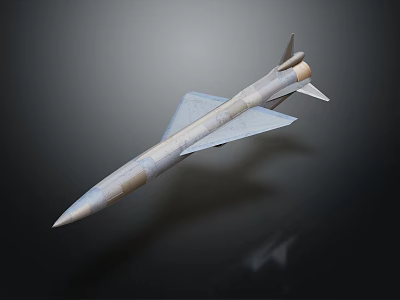 Military Missile Weapon Featuring Aerodynamic Design Wing Structure And 3d model