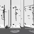 Modern Glass Shower Sauna Enclosure Design With White Base And Slippers