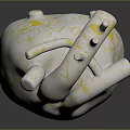 Medical Device 3D Anatomical Heart Model With White And Gold Texture And Structural Details