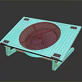Light Blue Laptop Cooling Pad With Built in Fan Mesh Design And Stable Stand