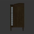 Classic Wooden Entryway Corner Cabinet With Glass Door And Grid Storage Design