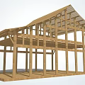 Chinese-style ancient building wear bucket structure 3d model
