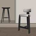 Modern Bar Stools With Minimalist Design Black Frame White Seat Wooden Floor Interior Light Shadows