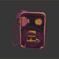 Vintage Yellow And Black Radio With Leather Strap And Circular Design