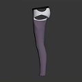 Slim Fit Purple Leggings with White Waistband and Black Belt Design