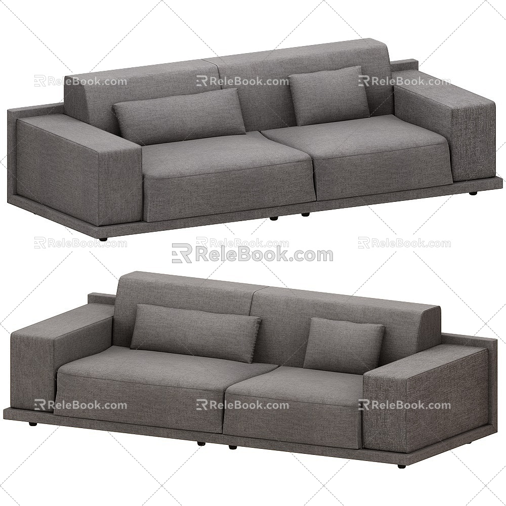 Ha modern double sofa 18 3d model