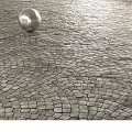 Modern Plaza Paving Design With Gray Cobblestone Wavy Patterns And Sphere