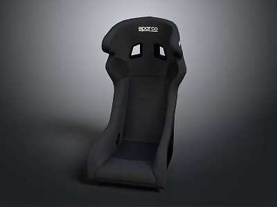 Black BOOCOO Racing Seat With Ergonomic Headrest And Ventilation Holes Design 3d model