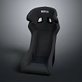 Black BOOCOO Racing Seat With Ergonomic Headrest And Ventilation Holes Design 3d model