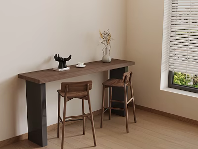 Modern Style Study Table Writing Desk and Chair 3d model