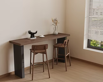 Modern Style Study Table Writing Desk Desk and Chair 3d model