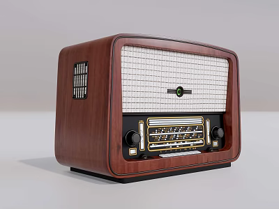Vintage Wooden Radio With Classic Design And Tuning Knobs For Home Living 3d model