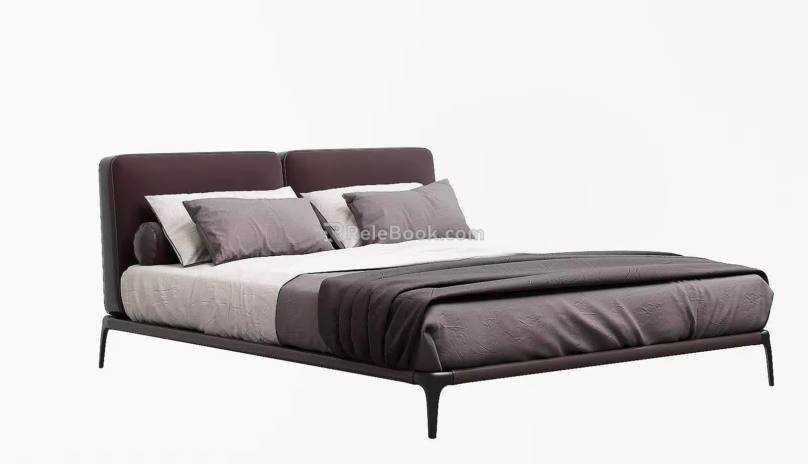 Modern Simple Double Bed 3d model