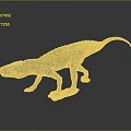 Detailed Realistic Dinosaur Model With Dark Green Yellow Body On Orange Base Against Grey Background