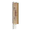 Modern Crystal Wall Sconce with Gold Frame Hanging Crystals Elegant Decorative Lighting Fixture