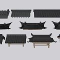 Chinese Style Roof Tile Models With Various Designs And Arrangements