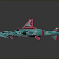 Futuristic Teal And Pink Spaceship Model With Cosmic Exploration Design Features