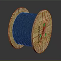 High Quality Steel Cable Coiled on Wooden Spool for Hardware Tools Applications 3d model