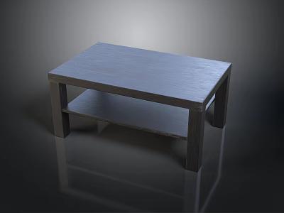 Modern Wooden Coffee Table With Two Shelves And Smooth Surface For Living Room 3d model