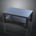Modern Wooden Coffee Table With Two Shelves And Smooth Surface For Living Room