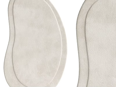 Soft Beige Round Carpet Plush Surface Modern Design for Home Living Room 3d model