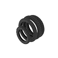 Decorative Ornament Set With Four Black Tires For Home Decoration
