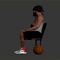 Three Men Sitting On Wooden Bench With Basketball Tank Tops Shorts And Sneakers