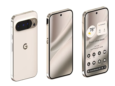 Google Pixel Smartphone With Sleek Back Design Camera Front Screen Weather And Assistant 3d model